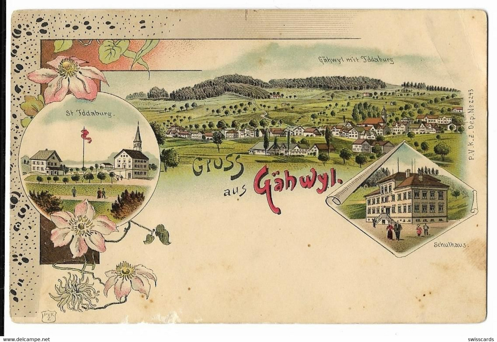 Gruss Aus GÄHWIL: 3Bild-Litho ~1900 - Wil