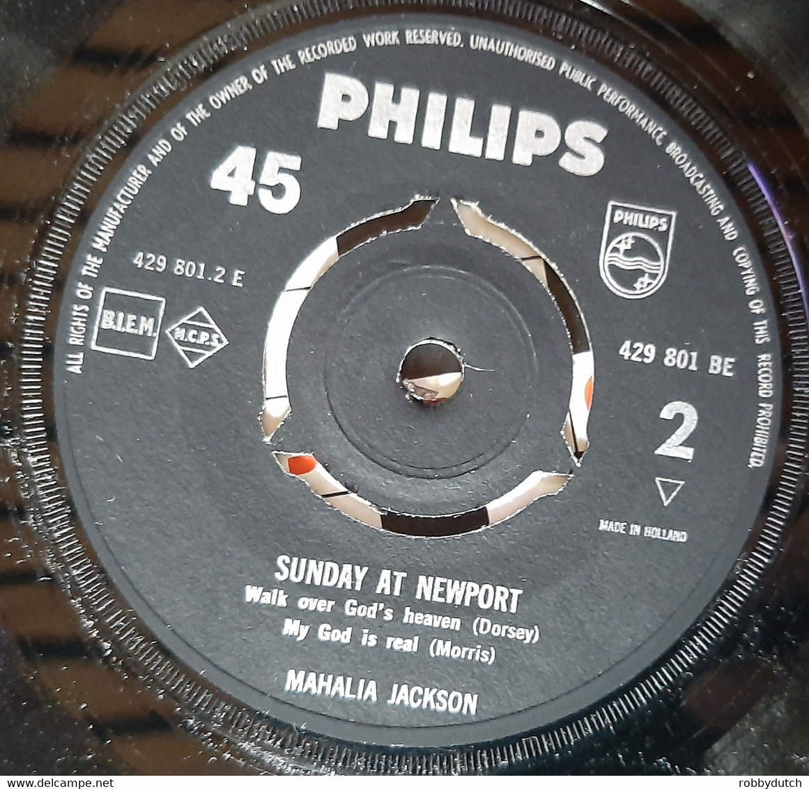 * 7" EP *  MAHALIA JACKSON - SUNDAY AT NEWPORT (Holland 1958 EX-!) - Canciones Religiosas Y  Gospels