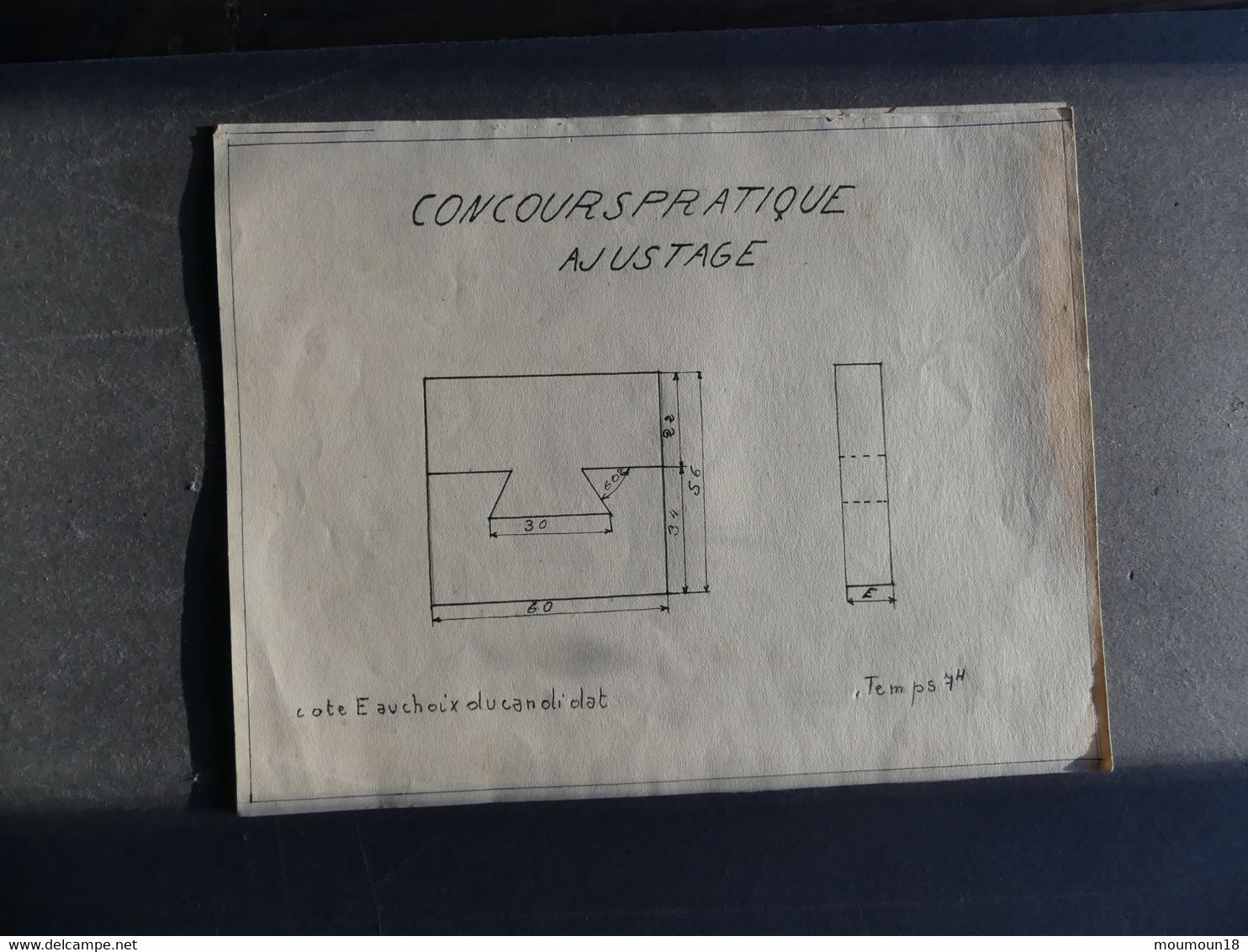 Concours Pratique Ajustage Années 1940 8 Feuillets - Otros Planes