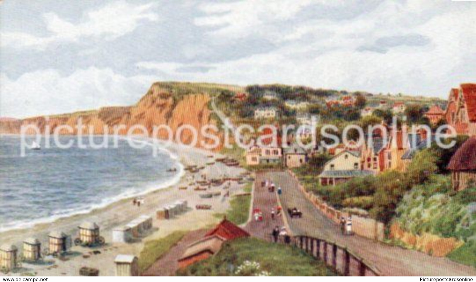 BUDLEIGH SALTERTON FROM THE EAST OLD ART COLOUR POSTCARD SIGNED A.R. QUINTON ARQ SALMON NO 1795 - Quinton, AR