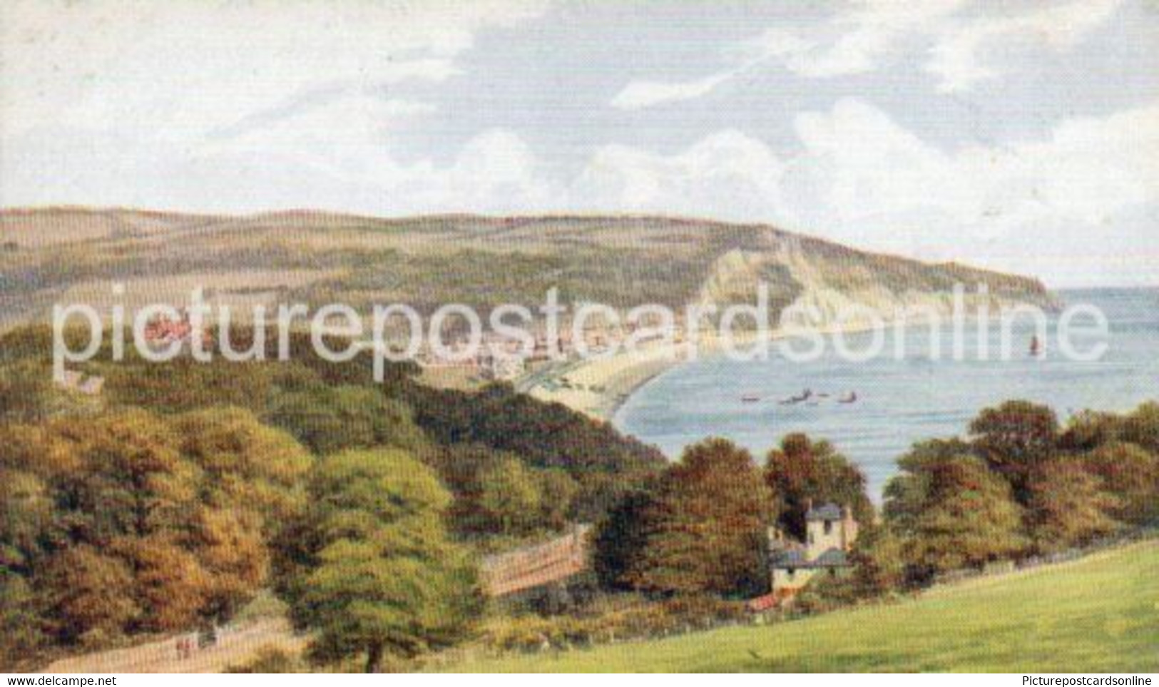 SEATON FROM BEER ROAD OLD ART COLOUR POSTCARD SIGNED A.R. QUINTON ARQ SALMON NO 2118 - Quinton, AR