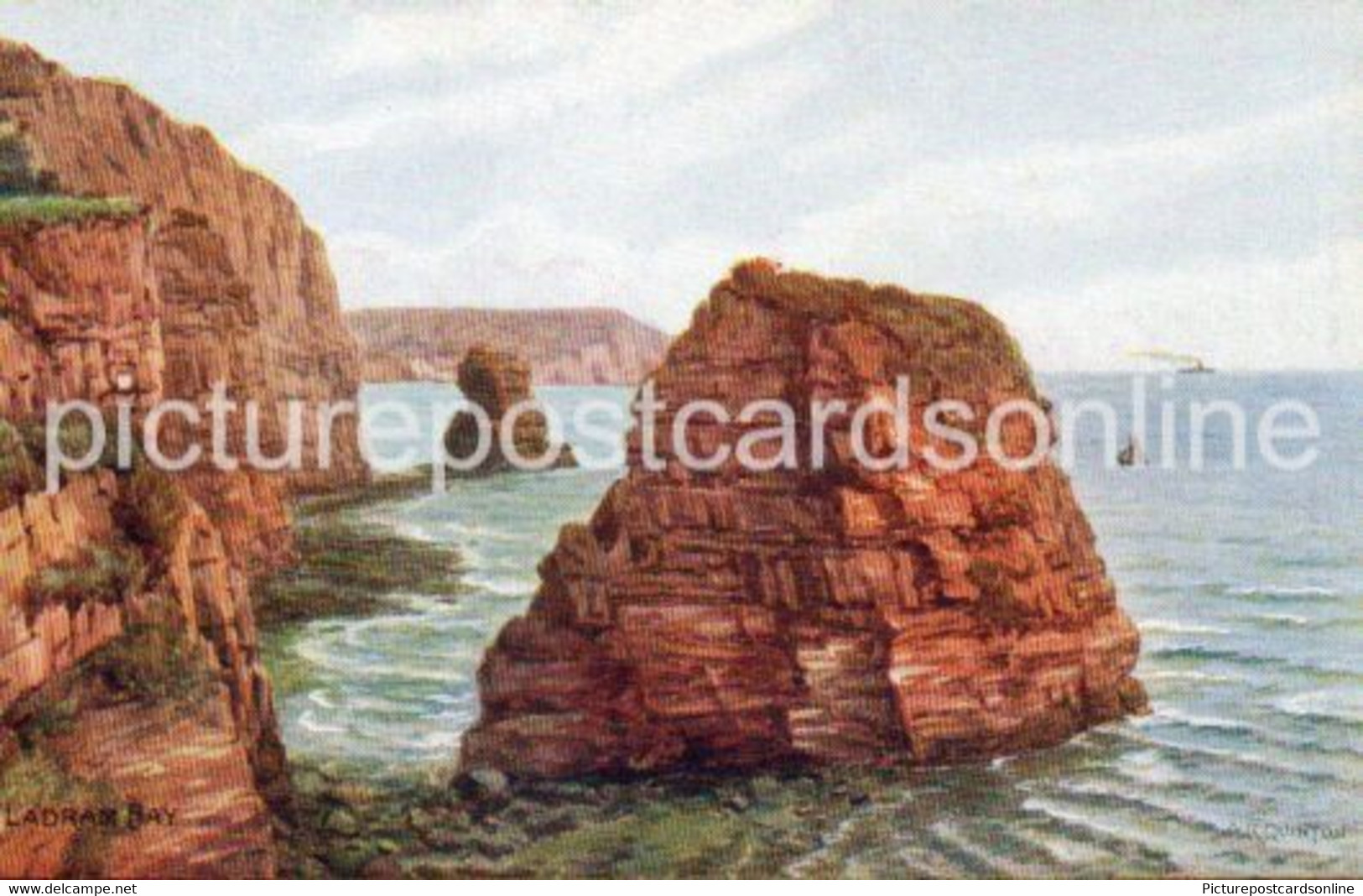 LADRAM BAY OLD ART COLOUR POSTCARD SIGNED A.R. QUINTON ARQ SALMON NO 1804 - Quinton, AR