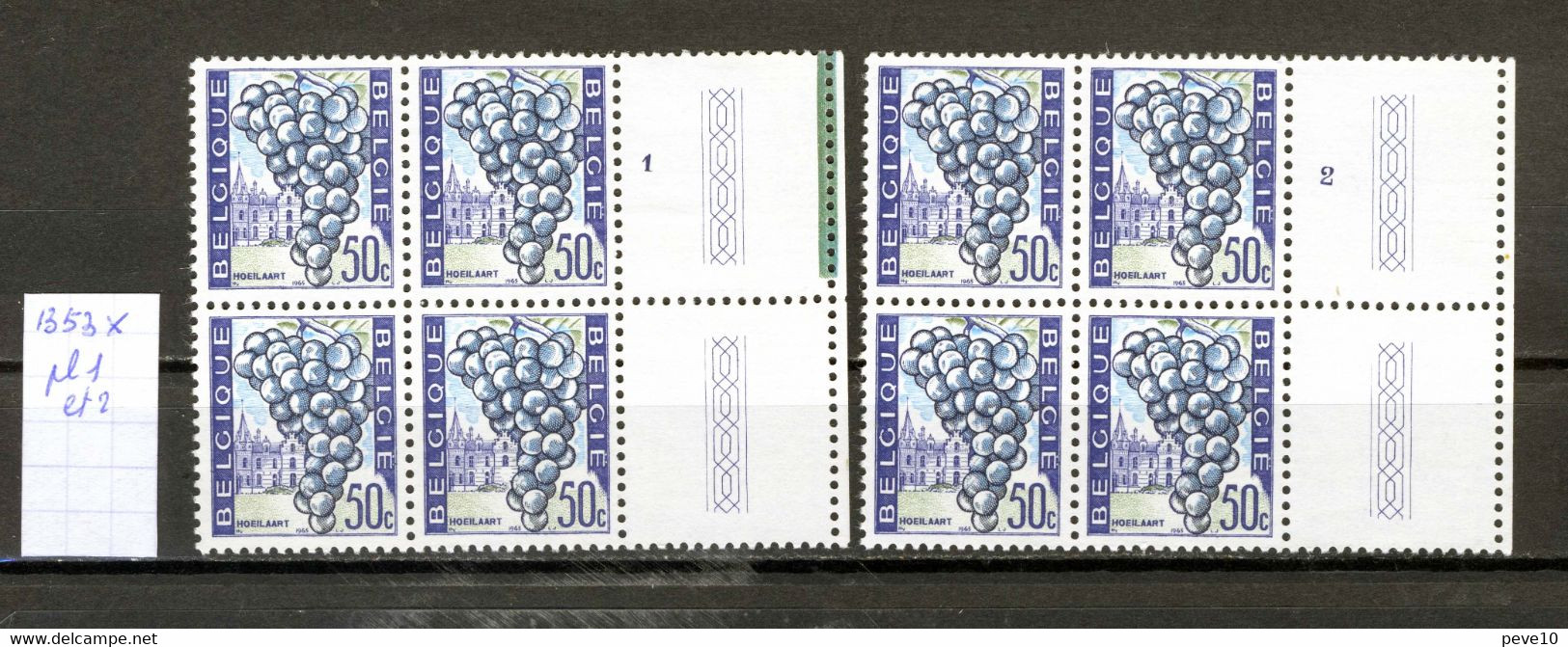 Belgique  Hoeilaert   N° 1353 Pl 1et 2 Xx  (charnière Sur Bord De Feuille) - 1961-1970