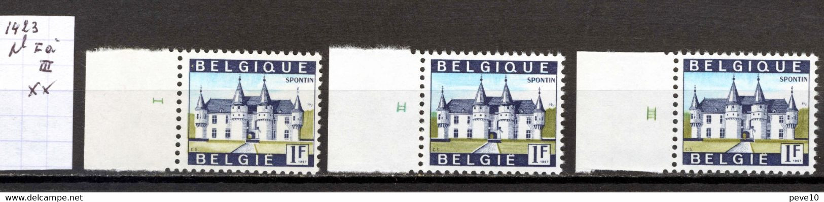 Belgique   Spontin   N° 1423 Pl I à III Xx - 1961-1970