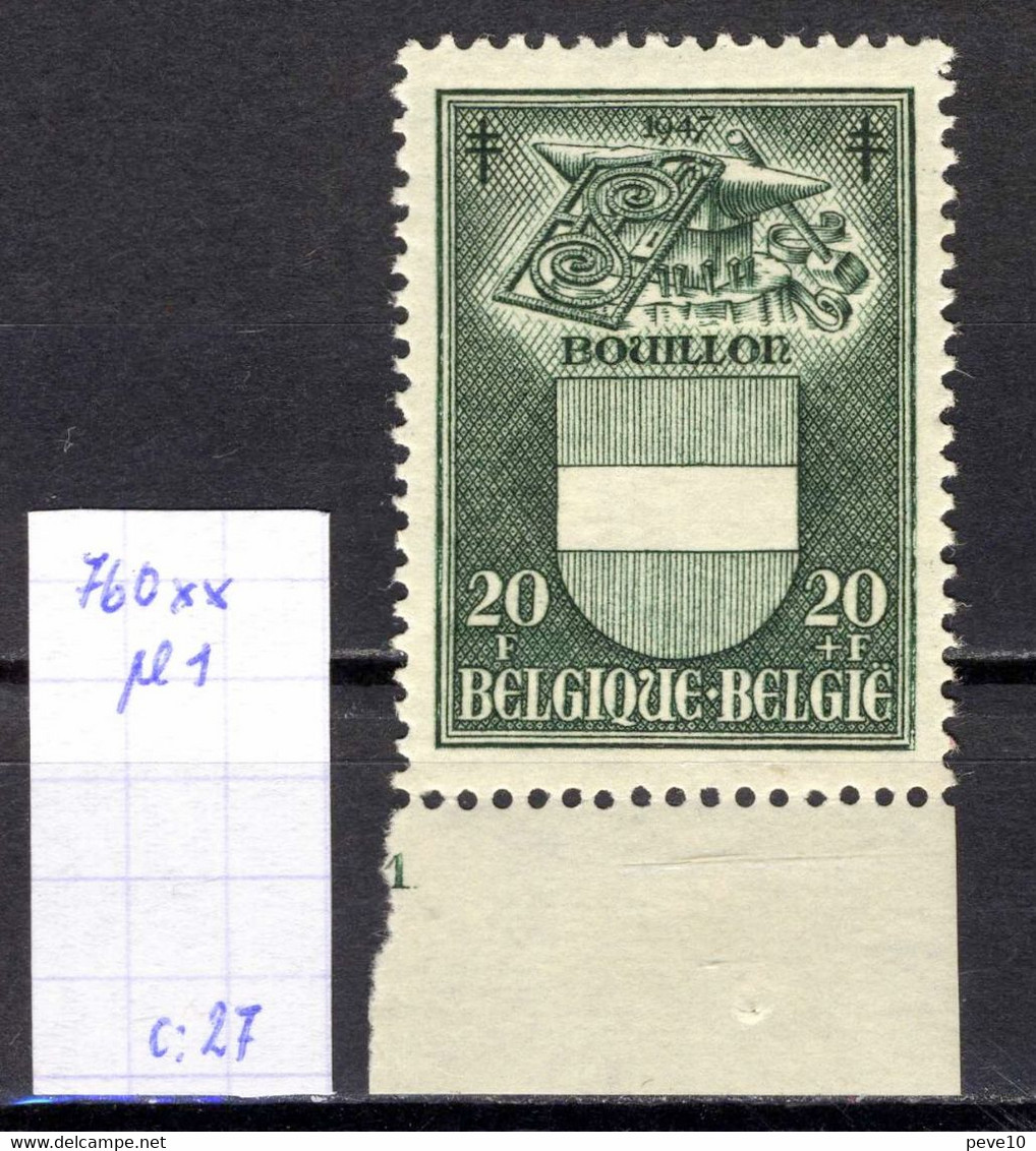 Belgique  N° 760 Pl  1  Xx - 1961-1970