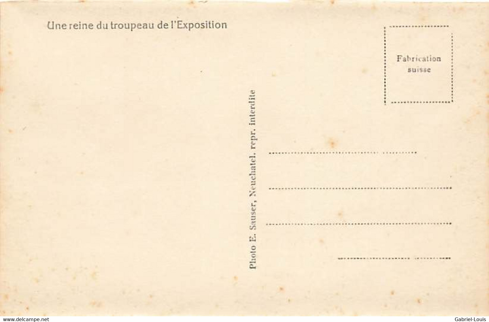 Exposition Cantonale D'agriculture Boudry Neuchâtel 1927 Une Reine Du Troupeau De L'exposition Vache Paysan - Boudry