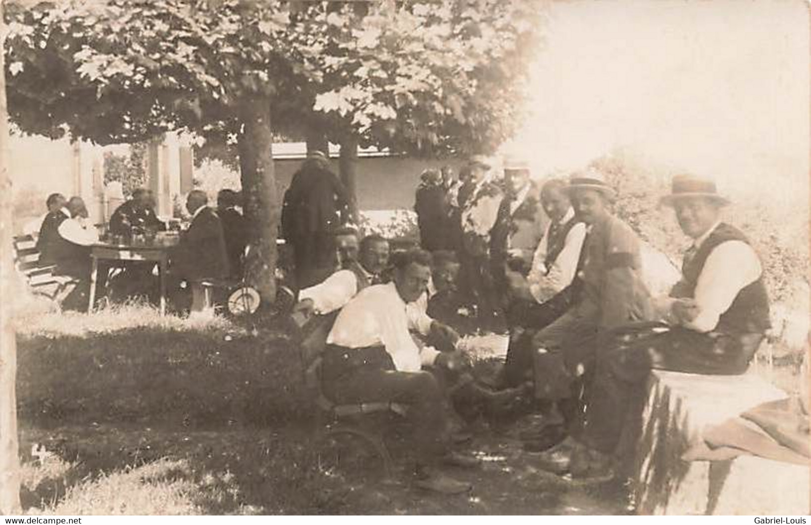 Carte-Photo Lot: Féchy Allaman District De Rolle - Apéritif Entre Hommes - Allaman