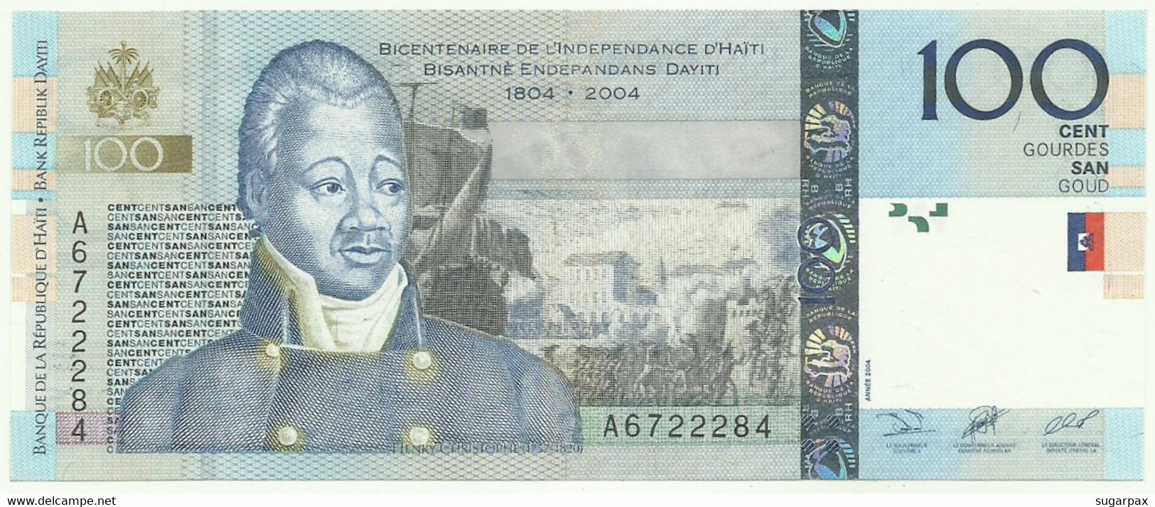 Haiti - 100 Gourdes - 2004 - Pick: 275.a - Unc. - Serie A - Bicentenaire De L' Independance D' Haiti - Haiti