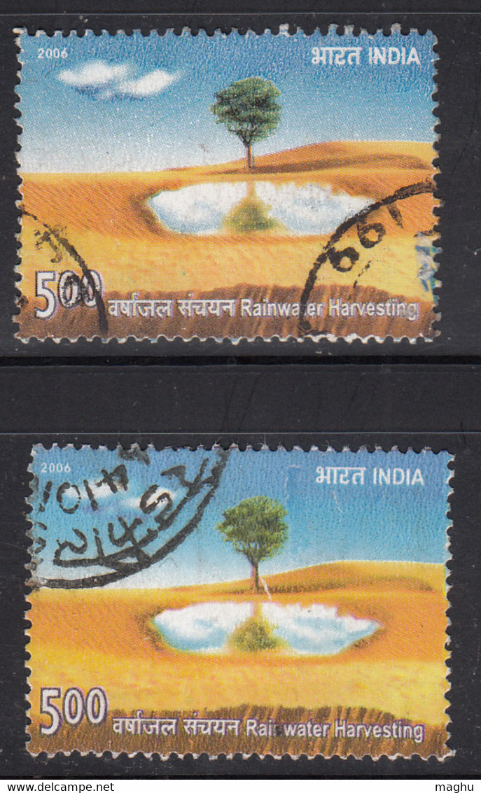 EFO, Colour Variety, Rain Water Harvesting, Tree, Nature, Environment, India Used 2006 - Plaatfouten En Curiosa