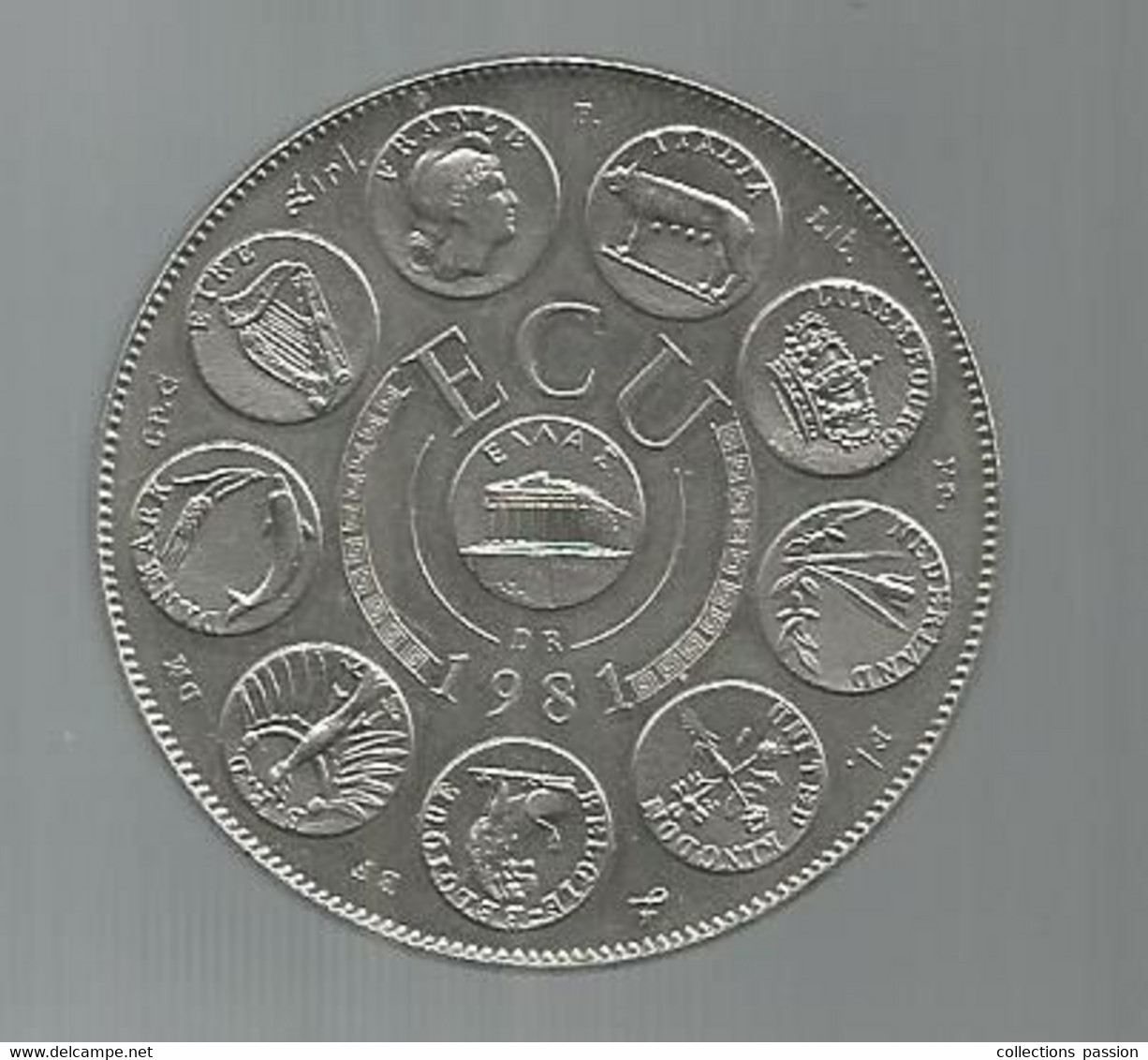 écu ,1981 ,EUROPA,31.25 Gr, 2 Scans ,frais Fr 3.35 E - Monétaires / De Nécessité
