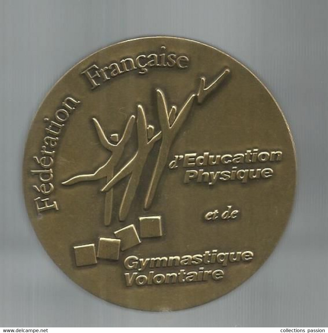 Médaille, Sports, Fédération Française D'éducation Physique Etde Gymnastique Volontaire, 69.5 Gr, 2 Scans,frais Fr 3.35e - Gymnastiek