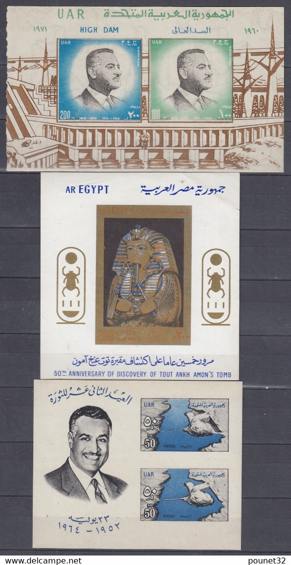 EGYPTE : 15 BLOCS FEUILLET ENTRE 1962 & 1977 NEUFS ** GOMME SANS CHARNIERE - Blocks & Sheetlets