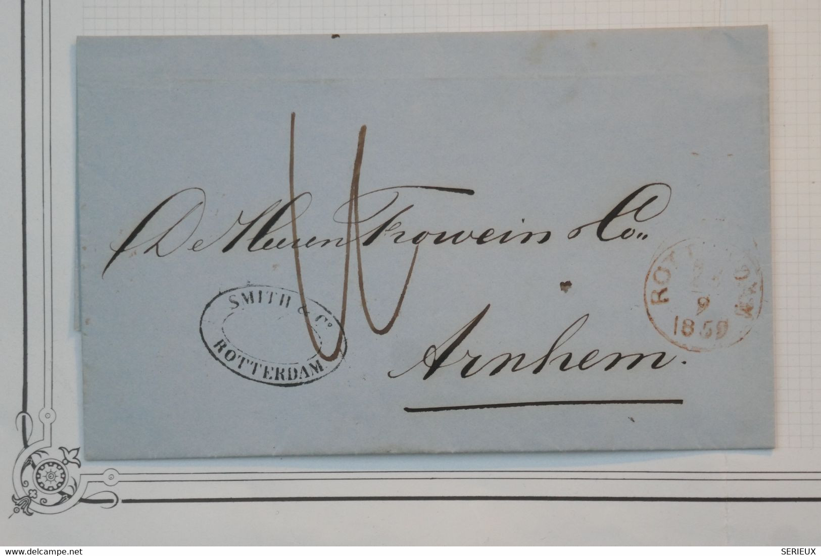 BE11 NEDERLAND PAYS BAS  BELLE LETTRE 1859 ROTTERDAM  A ARNHEM HOLLAND +++AFFR. INTERESSANT - Marcophilie