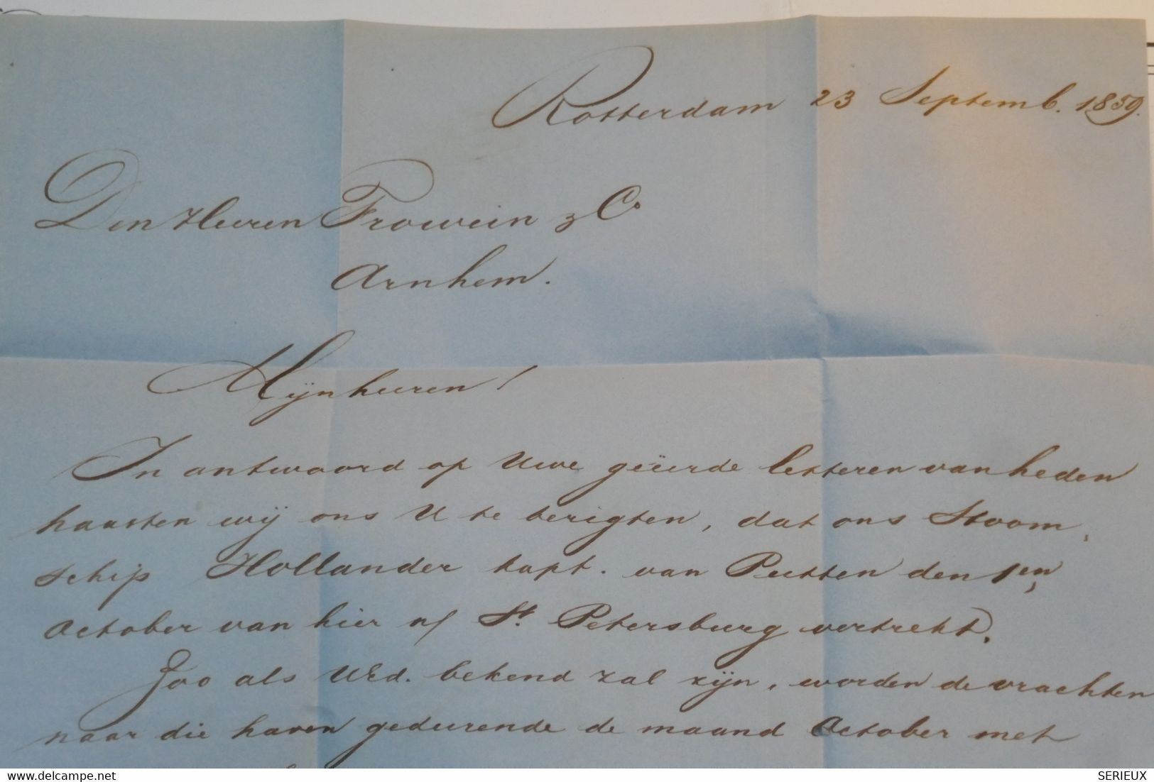 BE11 NEDERLAND PAYS BAS  BELLE LETTRE 1859 ROTTERDAM  A ARNHEM HOLLAND +++AFFR. INTERESSANT - Postal History