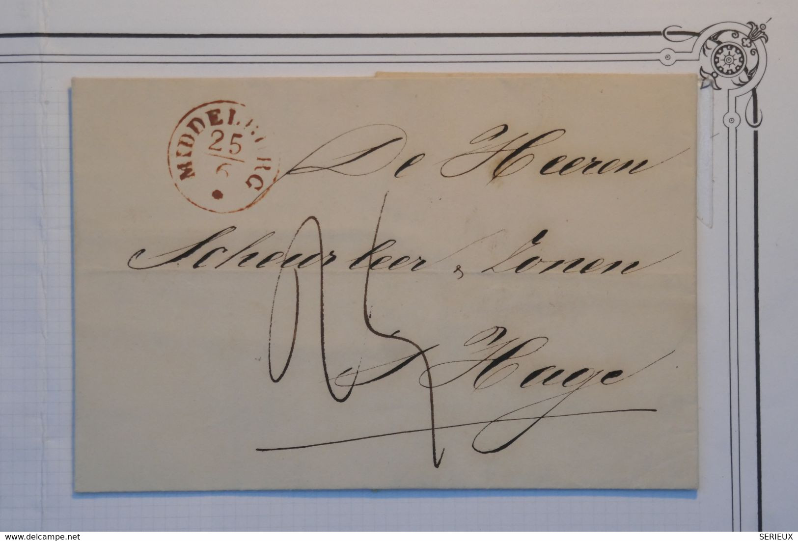 BE11 NEDERLAND BELLE LETTRE 1853 PETIT BUREAU MIDDELBURG  A HAGE  HOLLAND +++AFFR. INTERESSANT - Poststempel