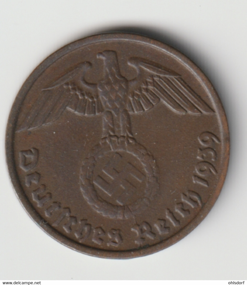 DEUTSCHES REICH 1939 D: 2 Reichspfennig, KM 90 - 2 Reichspfennig