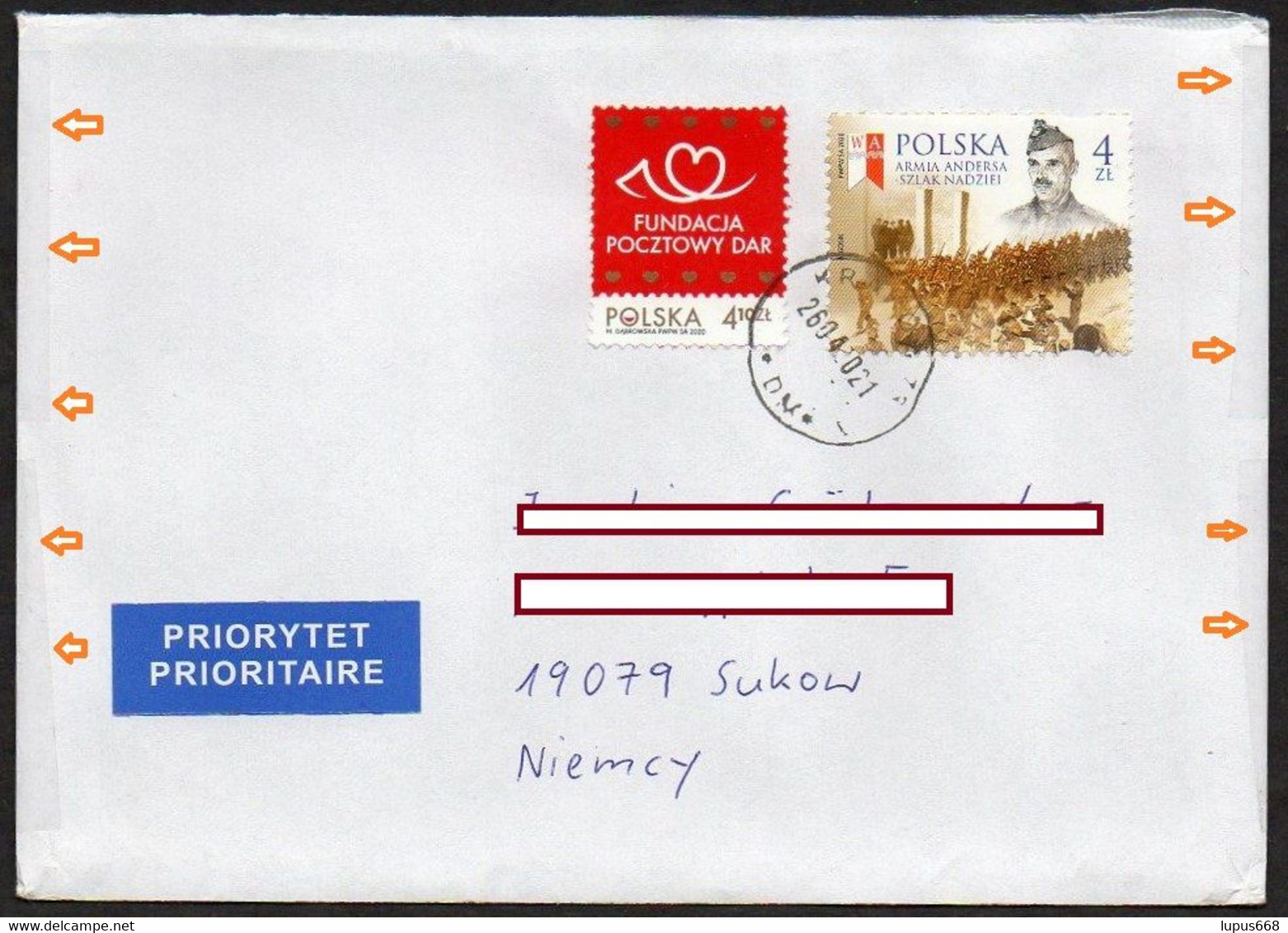 Polen 2020 MiNr. 5267 Stiftung, 5248 Anders- Armee Auf Brief In Die BRD - Storia Postale