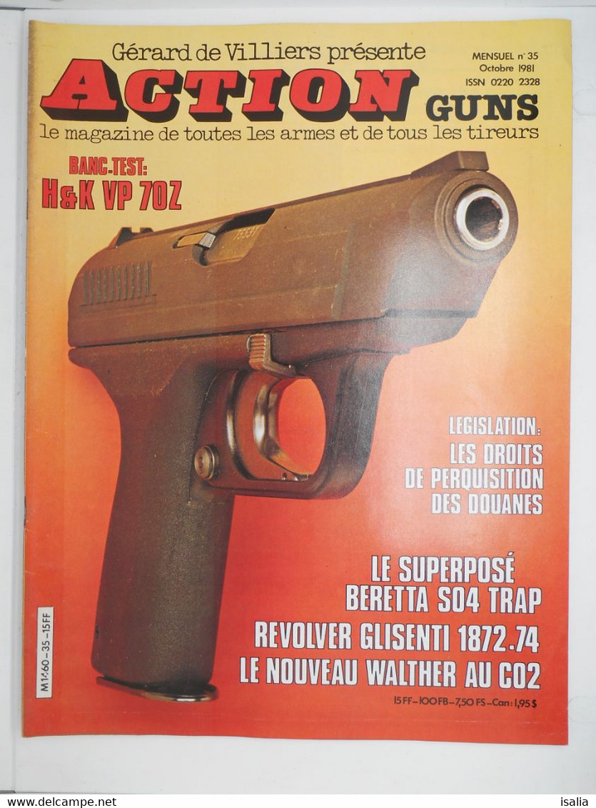 Revue Action Guns N°35 Le  Beretta 9SO4 Trap Le Glisenti 1872-74 Walther CO2 - Other & Unclassified