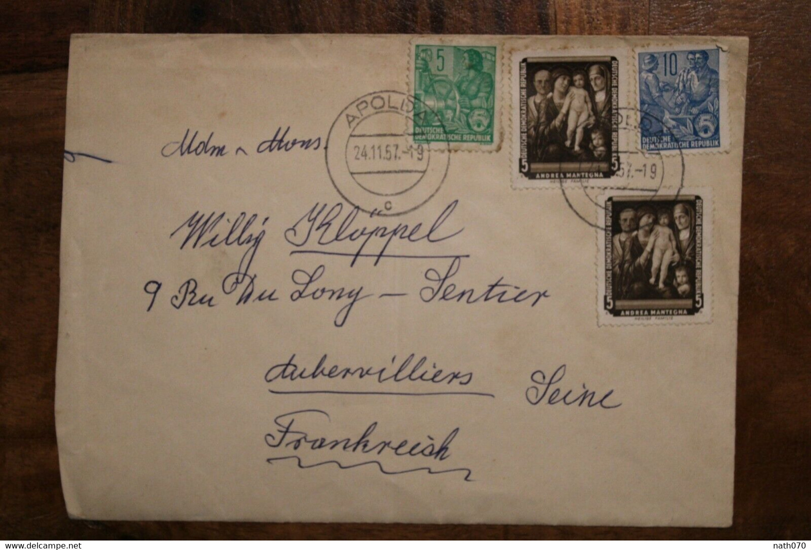 1957 Apolda Sowjet DDR Aubervilliers Cover Belege - Lettres & Documents