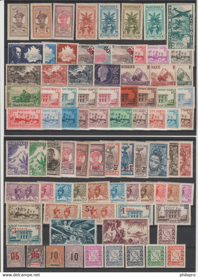 MARTINIQUE COLLECTION  MINT STAMPS  All Conditions   MNH + MH + NO GUM...  Réf  731 T - Used Stamps