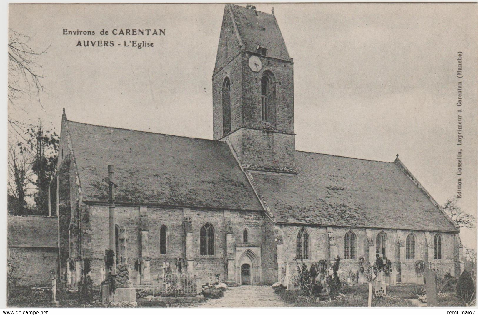 CARTE POSTALE   AUVERS 50  L'église - Otros & Sin Clasificación