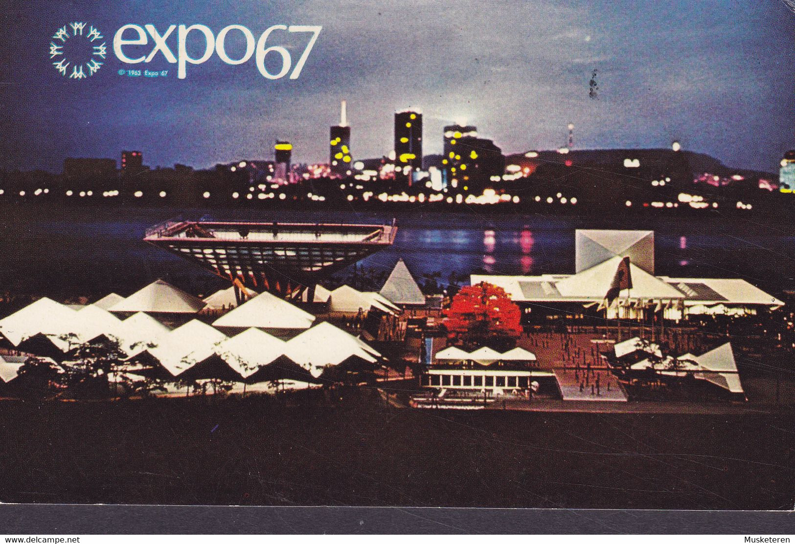 Canada PPC EXPO '67 Pavillon De Gouvernement Du Canada EXPO 67 BY AIR MAIL Label MONTREAL 1967 (2 Scans) - Lettres & Documents