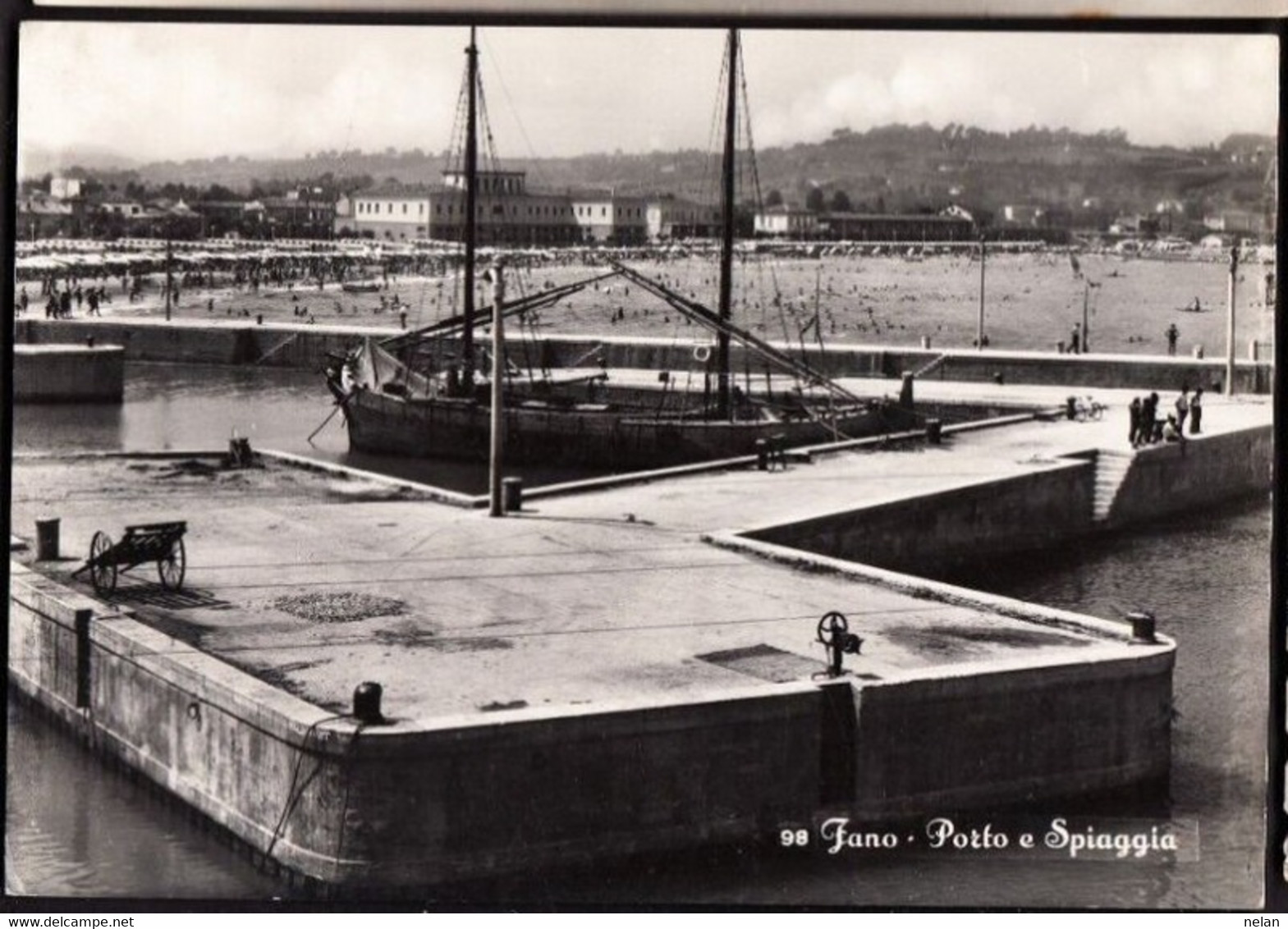 FANO - PORTO E SPIAGGIA - VIAGG. 1954 - F.G. - VERA FOTO - STORIA POSTALE - Fano