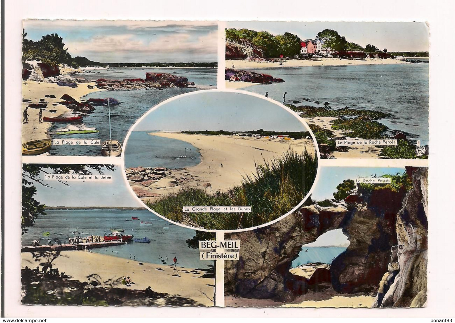 Beg-Meil; Multivue Des Plages Et De La Roche Percée - Années 1950 - - Beg Meil