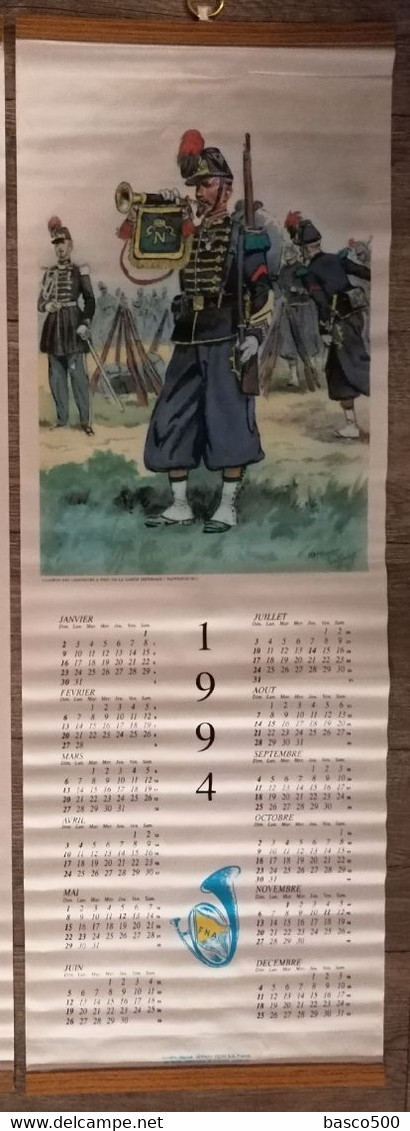 6 Grands CALENDRIERS FANIONS En Tissu MILITARIA 74 X 24 Cm. - Groot Formaat: 1981-90