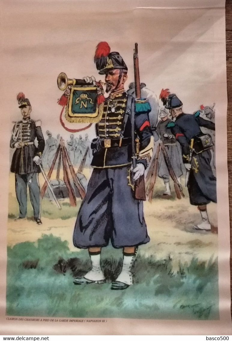 6 Grands CALENDRIERS FANIONS en Tissu MILITARIA 74 x 24 cm.