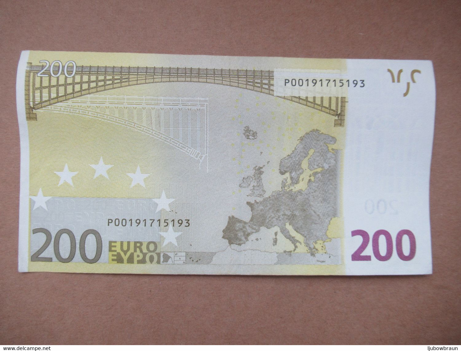 200 Euro-Schein P ( G001) AUnc. Duisenberg. - 200 Euro