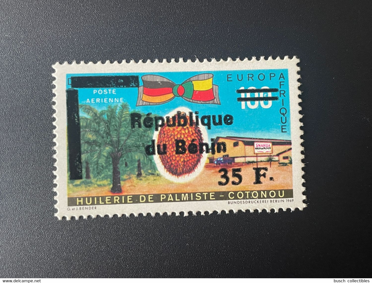 Benin 1997 - 2000 Mi. 1095 Surchargé Overprint Huilerie De Palmiste Cotonou Europafrique Allemagne - Benin – Dahomey (1960-...)