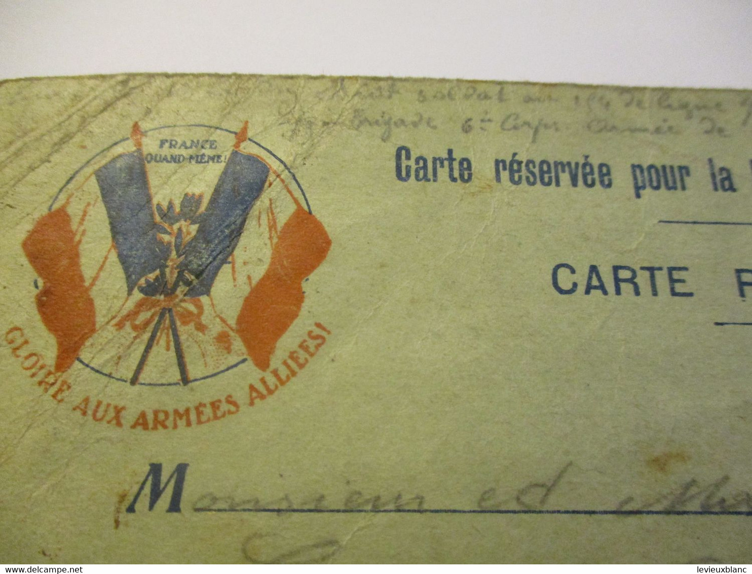 Carte Réservée Pour La Réponse Du Militaire/ Gloire Aux Armées Alliées/Landry BIOT à Mr Et Mme Courtois/1914     POIL216 - 1914-18