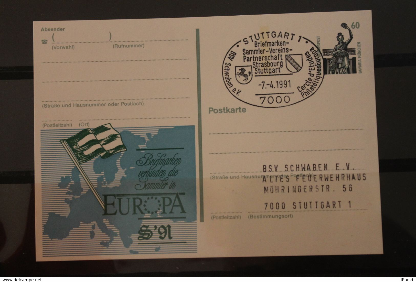 Deutschland 1991; EUROPA '91; SST Stuttgart - Postales Privados - Usados