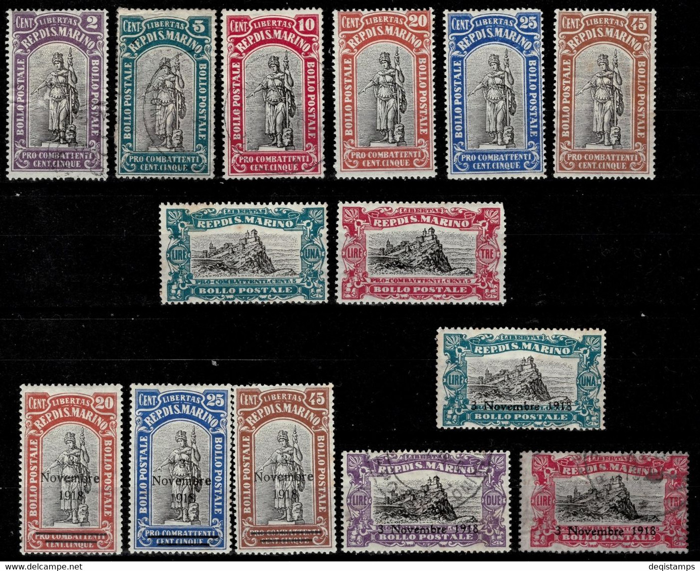 San Marino 1918 ☀ War Casualties Foundation - Charity Stamps ☀ MH - Usati