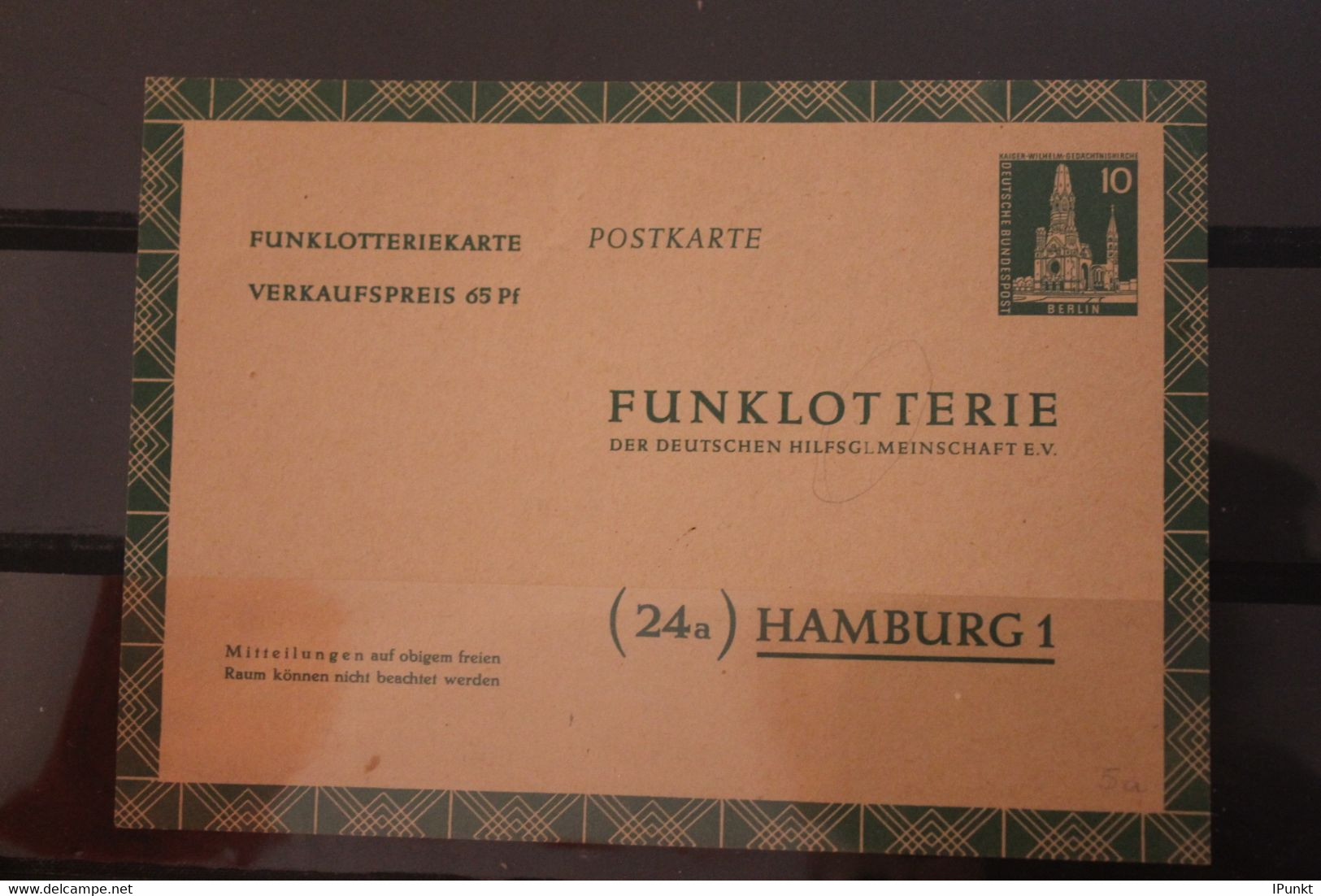 Berlin, Funklotterie-Postkarte, Funkpost Lotterie 1957, FP 5, Ungebraucht - Postales - Nuevos