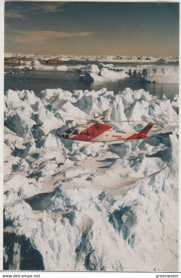 AAT Real Photo "Sikorsky S76A1 Over Ice Burg Between Mawson & Davis" (MN171) - Autres & Non Classés