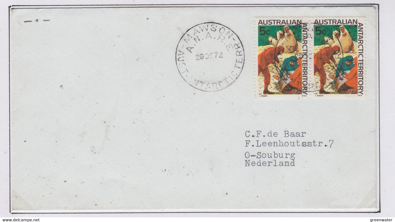 AAT Mawson Station Cover Ca Mawson 28 OC 1972 (MN172A) - Andere & Zonder Classificatie