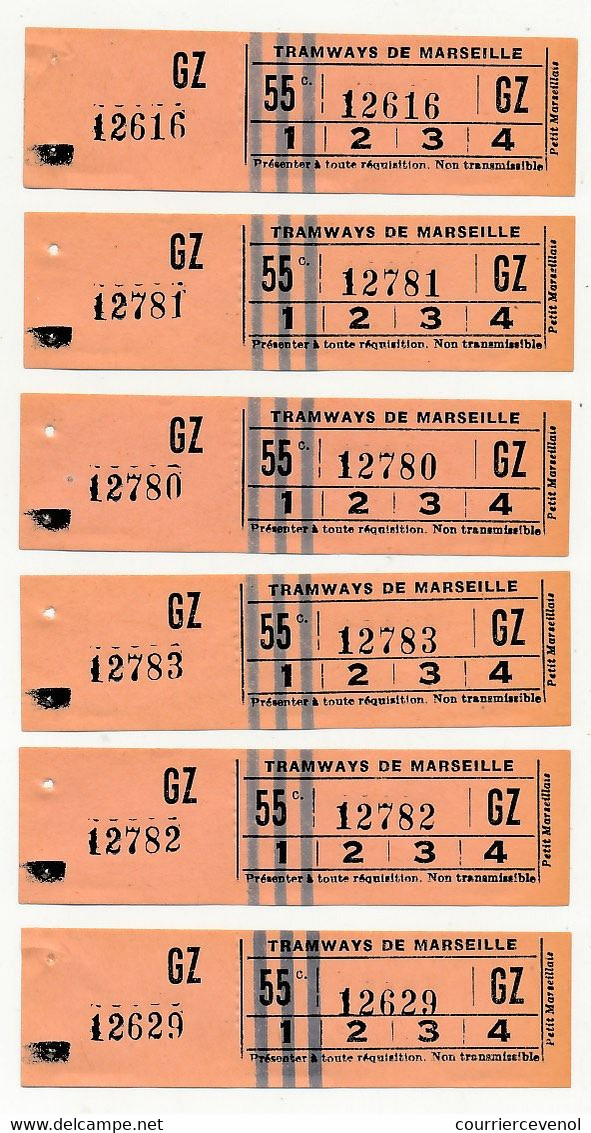 MARSEILLE - 6 Tickets Tramway De Marseille - Neufs - Europa