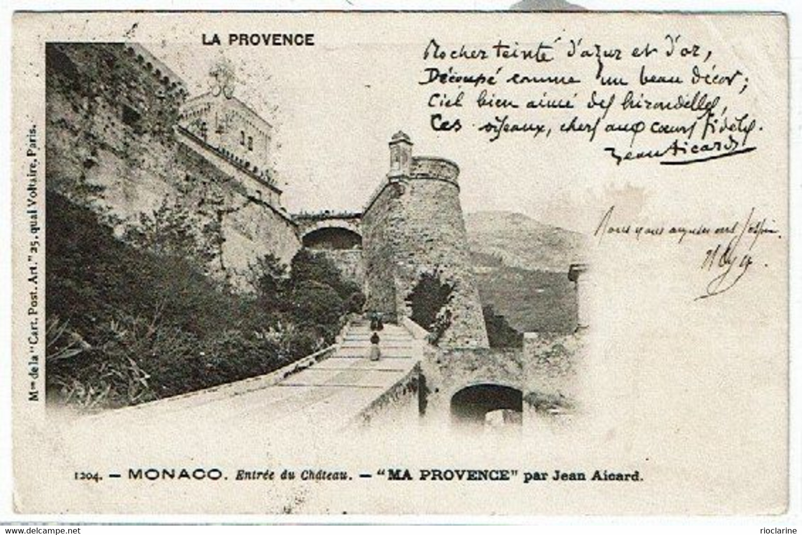 MONACO: Lot De 3 Cpa Précurseur  Série La Provence, Avec Poème ( Signature Fac-similé  J. Aicard) - Verzamelingen