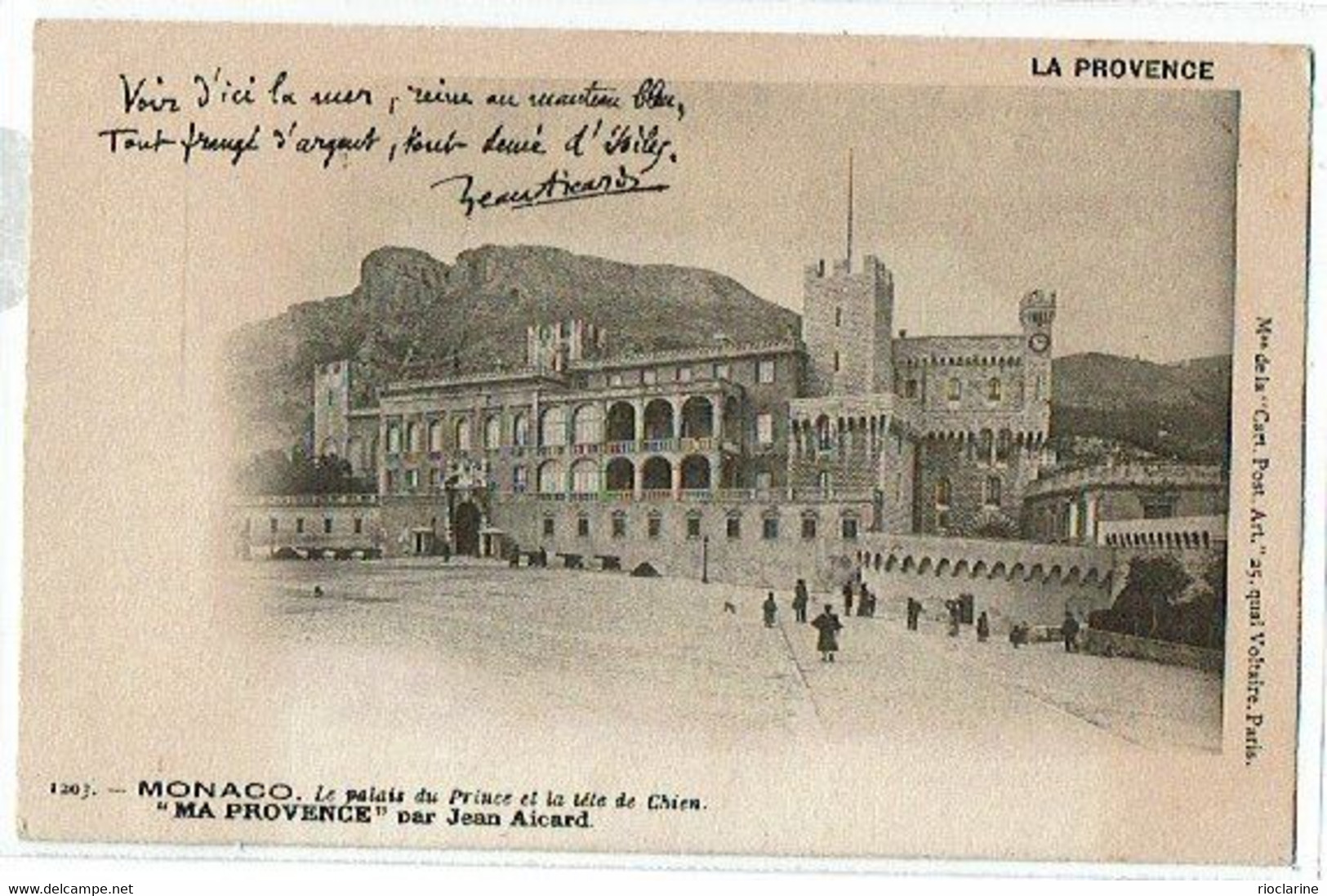 MONACO: Lot De 3 Cpa Précurseur  Série La Provence, Avec Poème ( Signature Fac-similé  J. Aicard) - Colecciones & Lotes