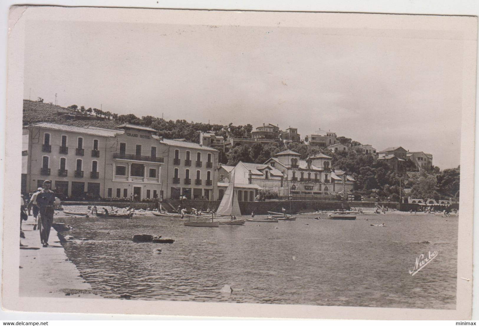 Carte Photo - Banyuls-sur-Mer - Le Grand Hôtel - La Plage Du Fontaulé - 1966 - Banyuls Sur Mer