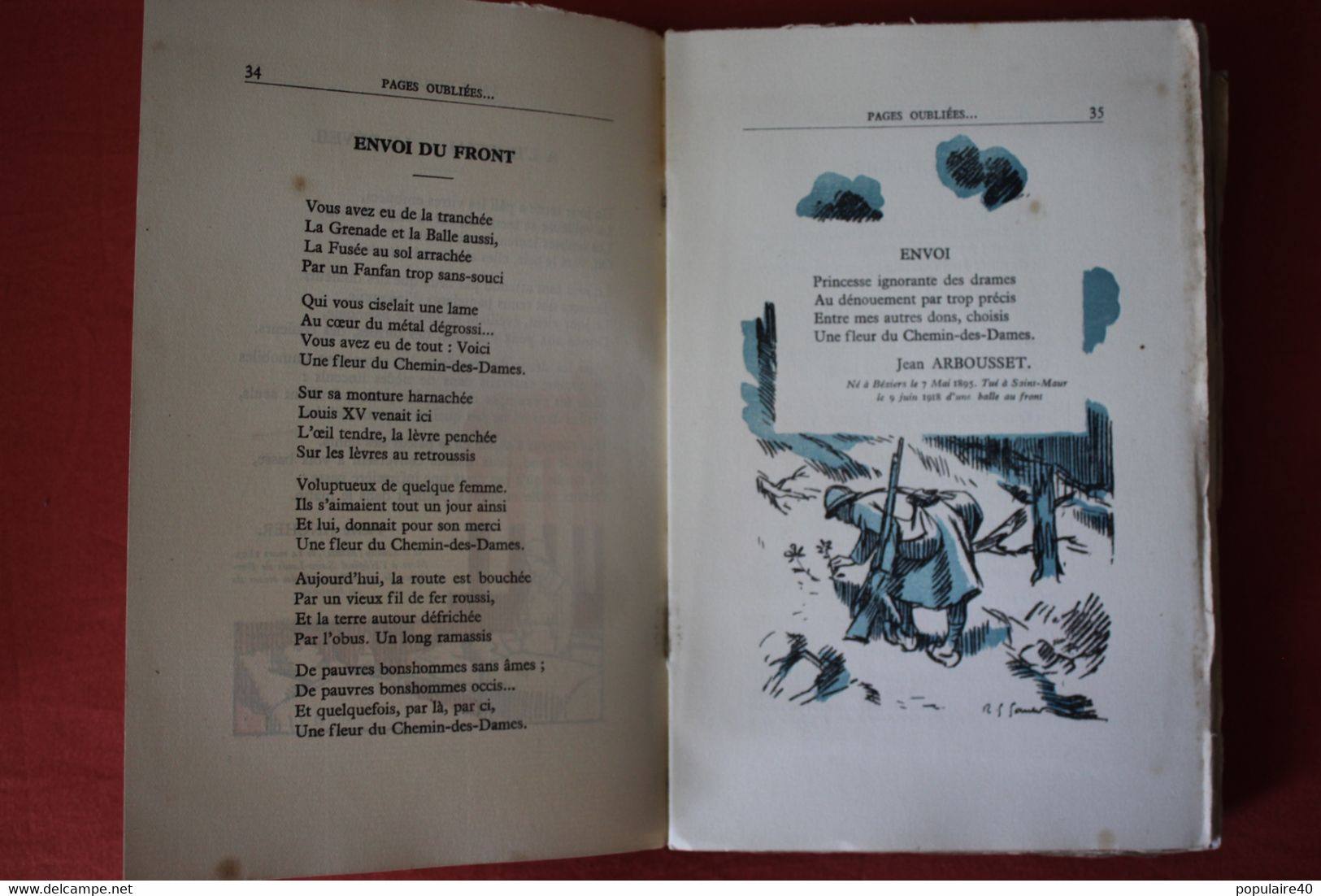 Pages Oubliées Anthologie Des écrits De La Guerre  Poèmes De Soldats Tués Au Front 150 Exemplaires Grande Guerre 1914 - Français