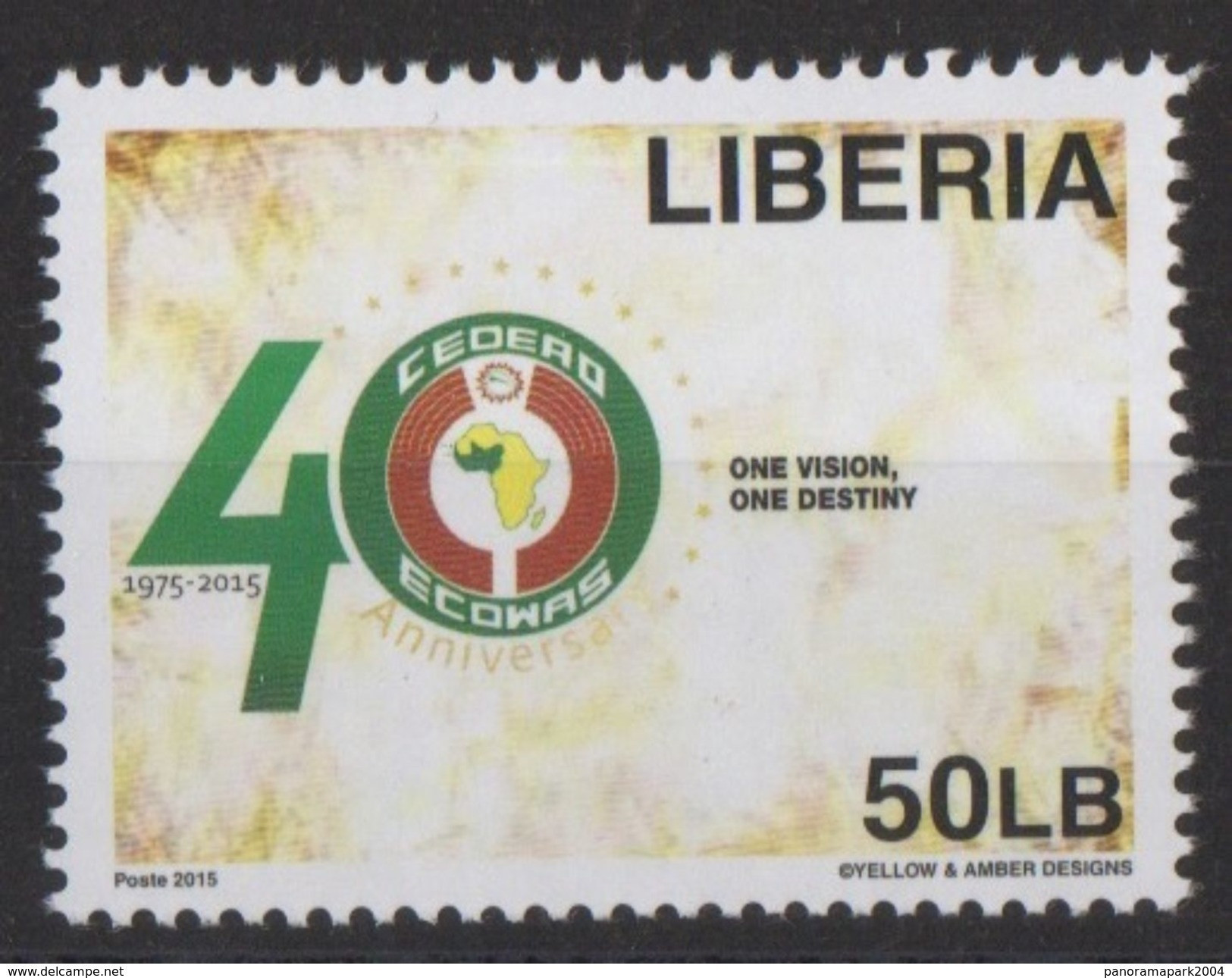 Liberia 2015 Emission Commune Joint Issue CEDEAO ECOWAS 40 Ans 40 Years - Emisiones Comunes