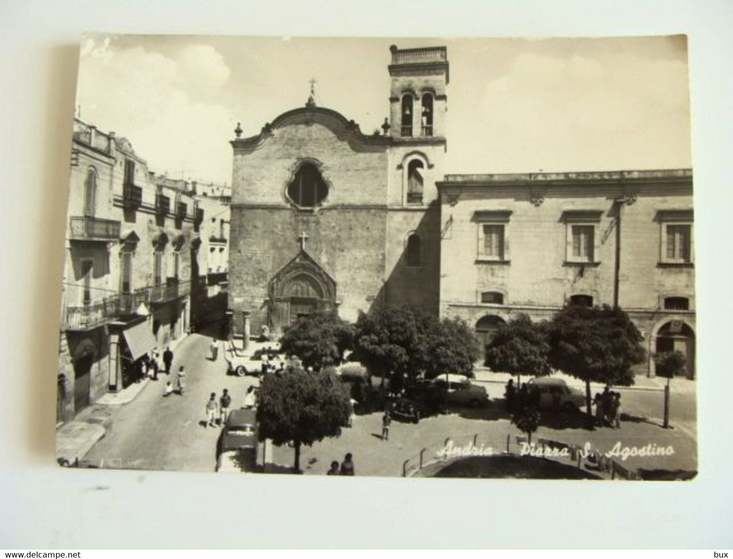 ANDRIA - Piazza S Agostino  CHIESA    PUGLIA BARI  VIAGGIATA  COME DA FOTO - Andria