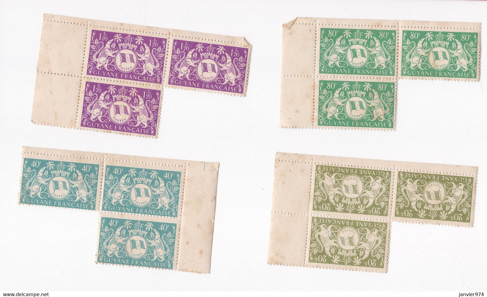 Guyane Française, 1945 Serie De Londres , 40 Timbres Neufs , Voir Scan Recto Verso . - Unused Stamps