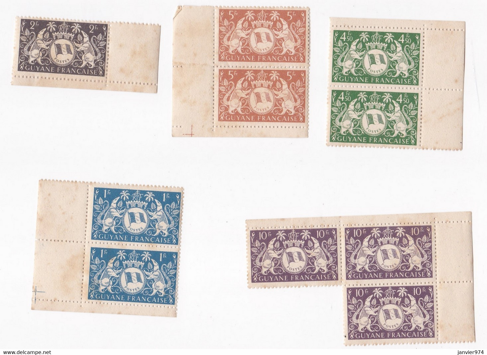 Guyane Française, 1945 Serie De Londres , 40 Timbres Neufs , Voir Scan Recto Verso . - Ungebraucht