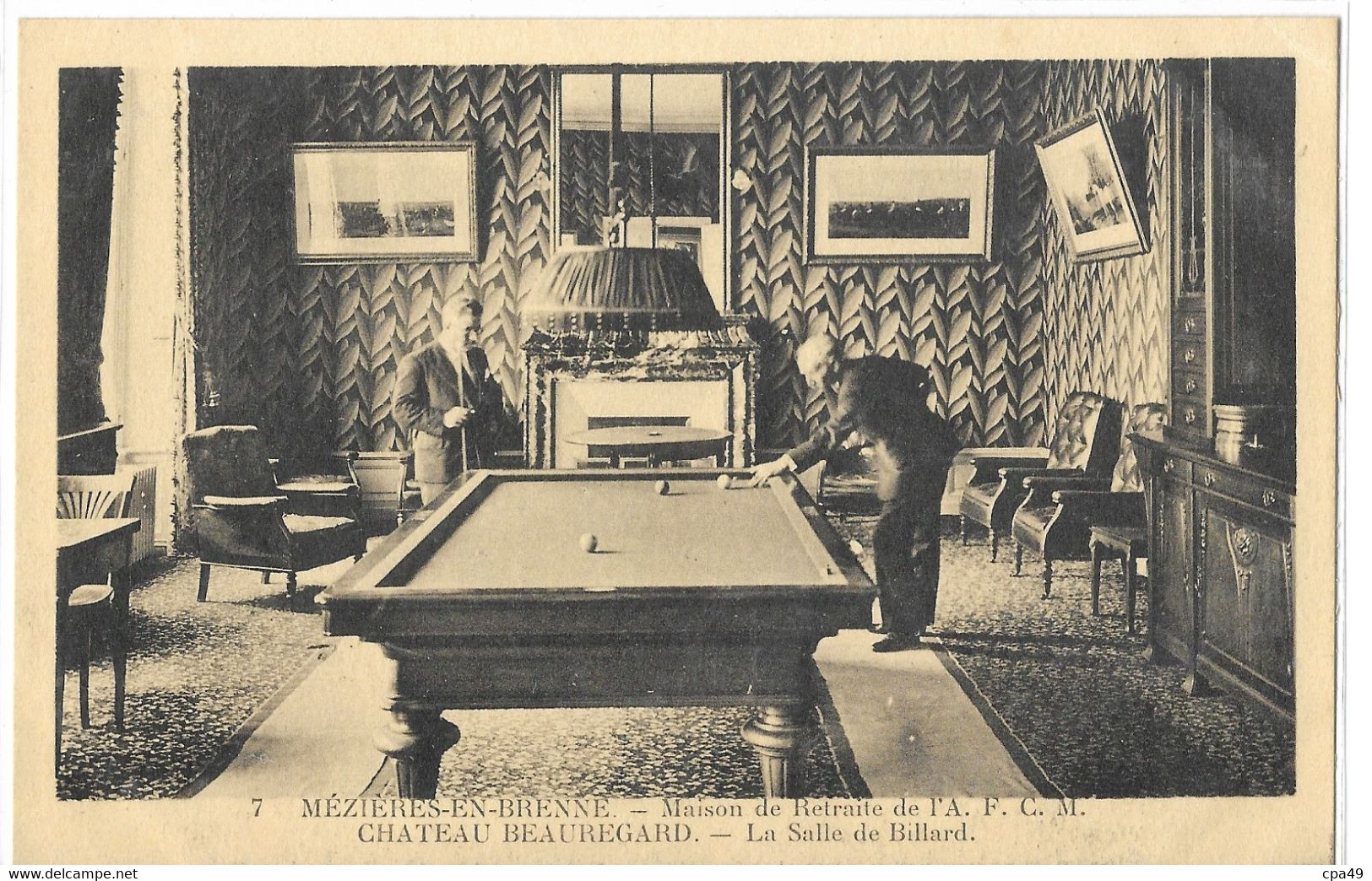 36    MEZIERES - EN - BRENNE  MAISON DE RETRAITE DE L' A. F. G .M  CHATEAU  BEAUREGARD  LA  SALLE DE BILLARD - Autres & Non Classés