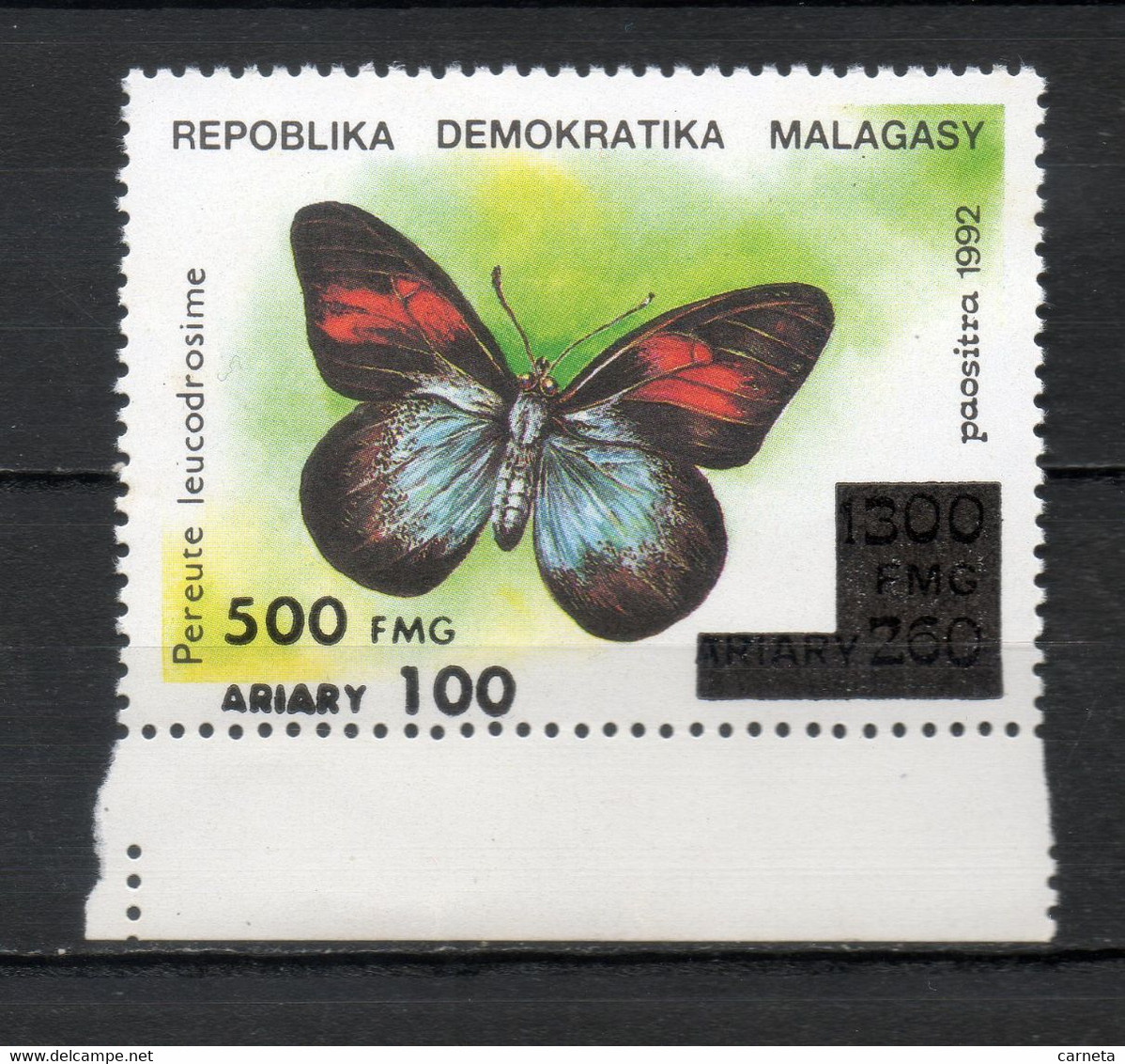 MADAGASCAR N° YVERT 1681AQ  NEUF SANS CHARNIERE COTE MICHEL 100.00€  PAPILLON  ANIMAUX VOIR DESCRIPTION - Madagaskar (1960-...)