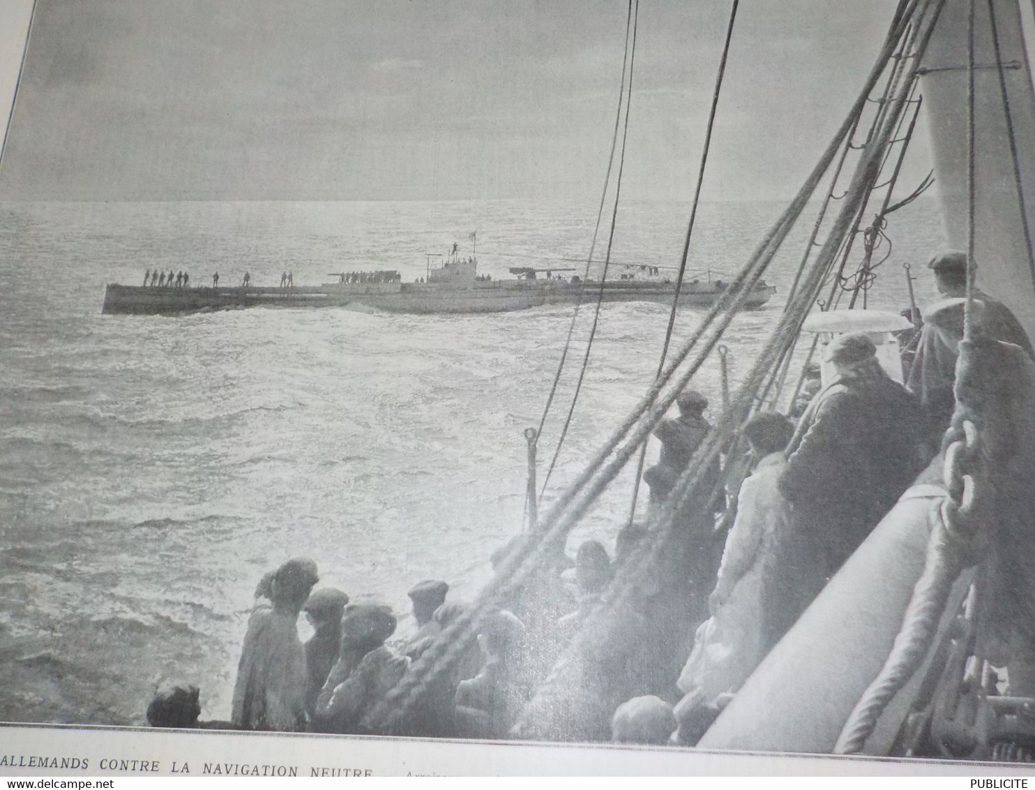 PHOTO SOUS MARINS ALLEMANDS CONTRE NAVIGATION NEUTRE  1918 - Boats